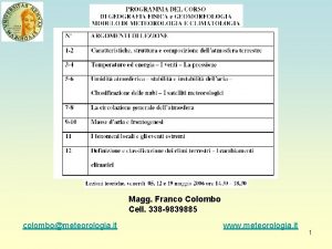 Magg Franco Colombo Cell 338 9839885 colombometeorologia it