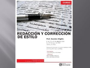 CICLO DE TALLERES REDACCIN Y CORRECCIN DE ESTILO