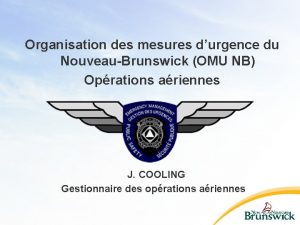 Organisation des mesures durgence du NouveauBrunswick OMU NB