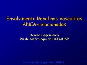Envolvimento Renal nas Vasculites ANCArelacionadas Denise Segenreich R