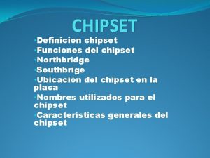 Chipset mch Chipset mch