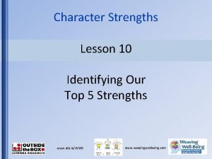 Character Strengths Lesson 10 Identifying Our Top 5