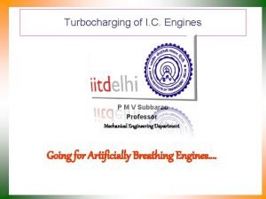 Turbocharging of I C Engines P M V