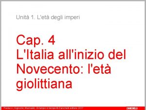 Unit 1 Let degli imperi Cap 4 LItalia