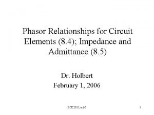 Phasor relationships for circuit elements