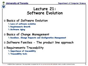 University of Toronto Department of Computer Science Lecture