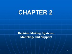 CHAPTER 2 Decision Making Systems Modeling and Support