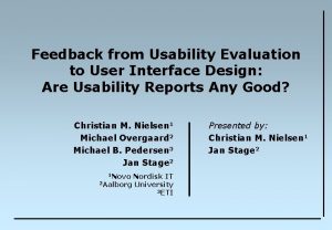 Feedback from Usability Evaluation to User Interface Design