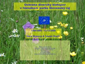 Ochrana diverzity biotopov v Nrodnom parku Slovensk raj