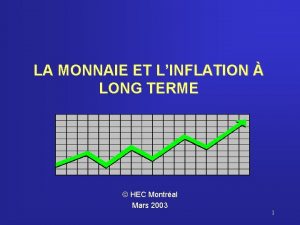 LA MONNAIE ET LINFLATION LONG TERME HEC Montral