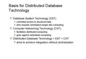 Ddbms architecture