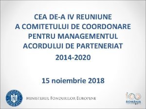 CEA DEA IV REUNIUNE A COMITETULUI DE COORDONARE