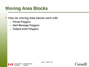 Moving Area Blocks How do moving area blocks