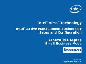 Intel v Pro Technology Intel Active Management Technology