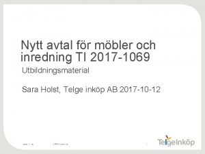 Nytt avtal fr mbler och inredning TI 2017