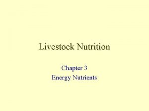 Nutrition chapter 3