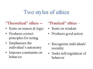 Deontological ethics Deontological ethics