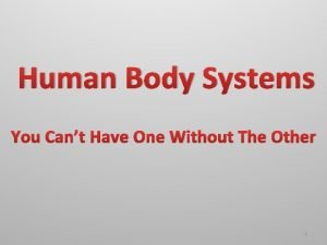 Human Body Systems You Cant Have One Without