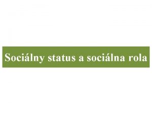 Socialna pozicia