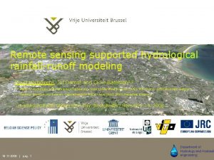 Remote sensing supported hydrological rainfallrunoff modeling Map Algebra