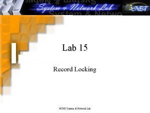 File and record locking in network programming