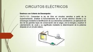 CIRCUITOS ELCTRICOS Destreza con Criterio de Desempeo CN