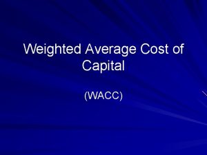 Wacc formula