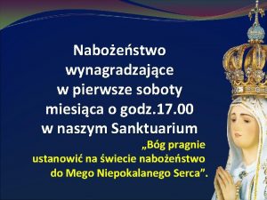 Pierwsza sobota miesiąca modlitwy