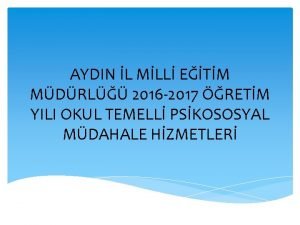 AYDIN L MLL ETM MDRL 2016 2017 RETM