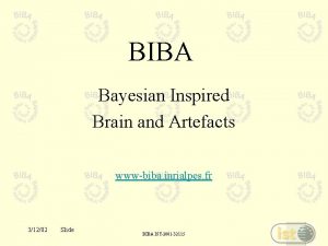 BIBA Bayesian Inspired Brain and Artefacts wwwbiba inrialpes