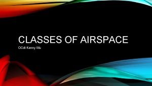 CLASSES OF AIRSPACE OCdt Kenny Wu 401 06