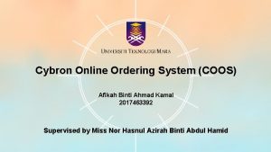 Cybron Online Ordering System COOS Afikah Binti Ahmad