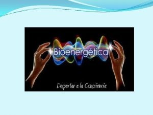 BIOENERGETICA La Bioenergtica es la aventura del descubrimiento