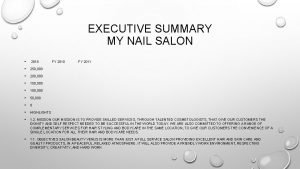 Executive summary for salon