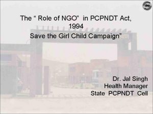 The Role of NGO in PCPNDT Act 1994