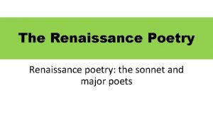 Sonet renesance Sonet renesance