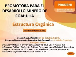 PROMOTORA PARA EL DESARROLLO MINERO DE COAHUILA Estructura