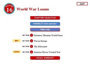 QUIT 16 World War Looms CHAPTER OBJECTIVE INTERACT