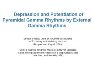 Depression and Potentiation of Pyramidal Gamma Rhythms by