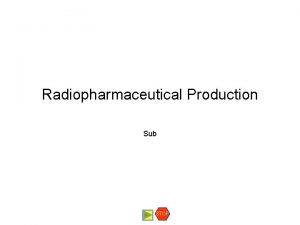 Radiopharmaceutical Production Sub STOP Radionuclidic purity Radionuclidic purity