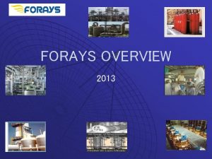 FORAYS OVERVIEW 2013 PAGE 2 INTRODUCTION u FORAYS