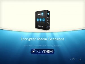 Encrypted Media Extensions Andrew Popov 18 November 2014