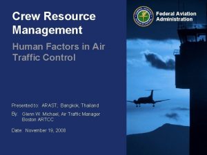 Crew Resource Management Human Factors in Air Traffic