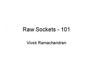What are raw sockets