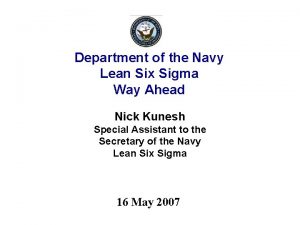 Department of the Navy Lean Six Sigma Way
