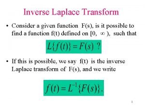 Use of laplace transform