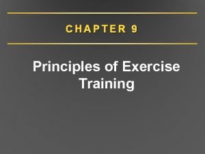 9 principles of training
