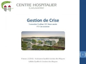 Gestion de Crise Formation Etudiant IDE 2me anne