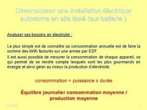 Dimensionner une installation lectrique autonome en site isol