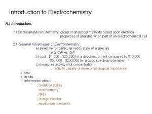 Electroanalytical techniques